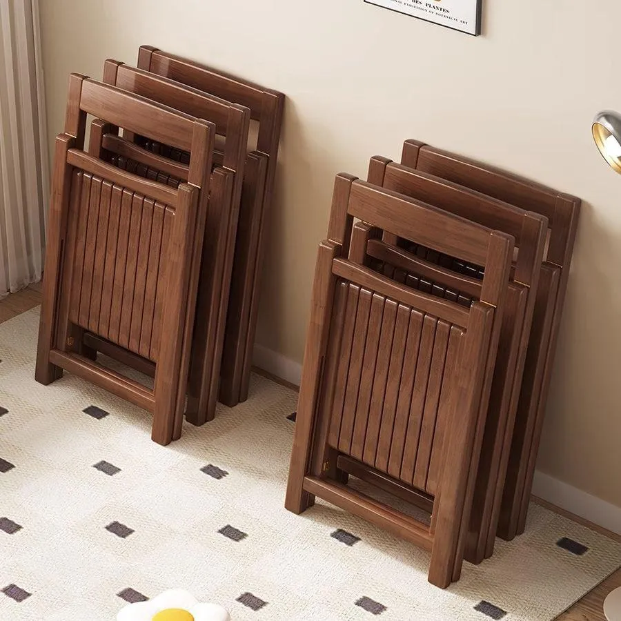 Solid - wood Folding Chair / Foldable Backrest Chair for Home Use / Dining Chair, Office Chair, Mahjong Chair / Simple Leisure Chair for Bedroom