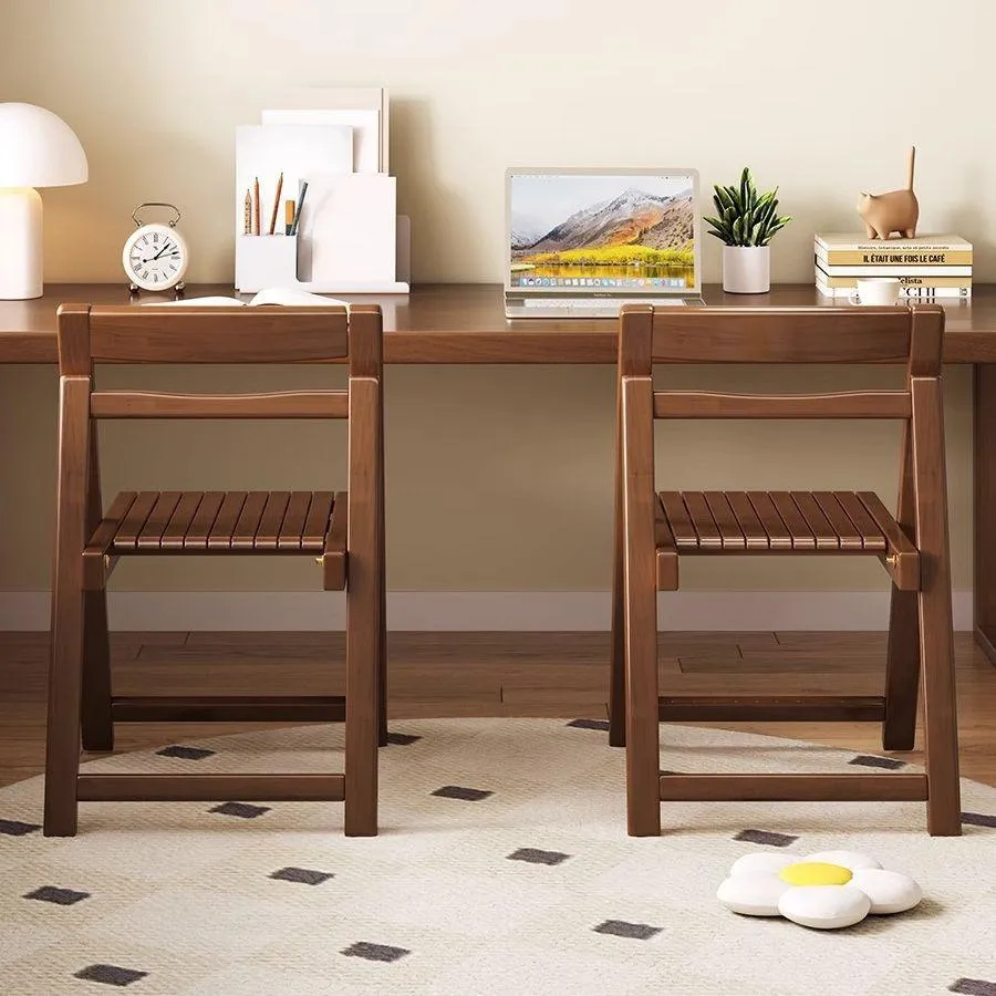 Solid - wood Folding Chair / Foldable Backrest Chair for Home Use / Dining Chair, Office Chair, Mahjong Chair / Simple Leisure Chair for Bedroom