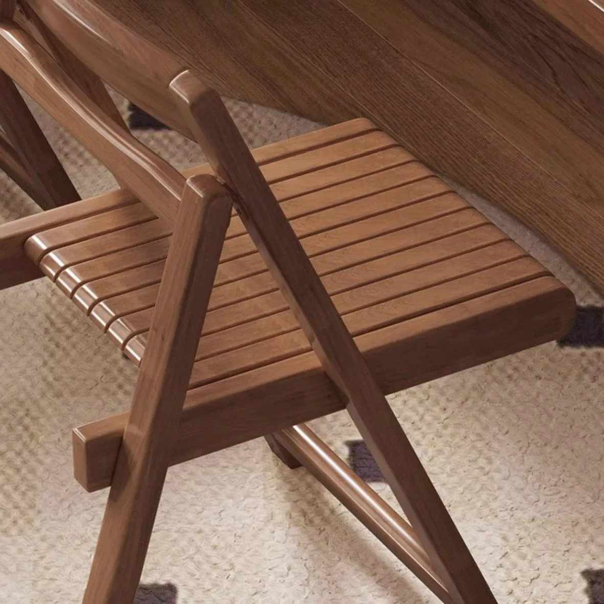 Solid - wood Folding Chair / Foldable Backrest Chair for Home Use / Dining Chair, Office Chair, Mahjong Chair / Simple Leisure Chair for Bedroom