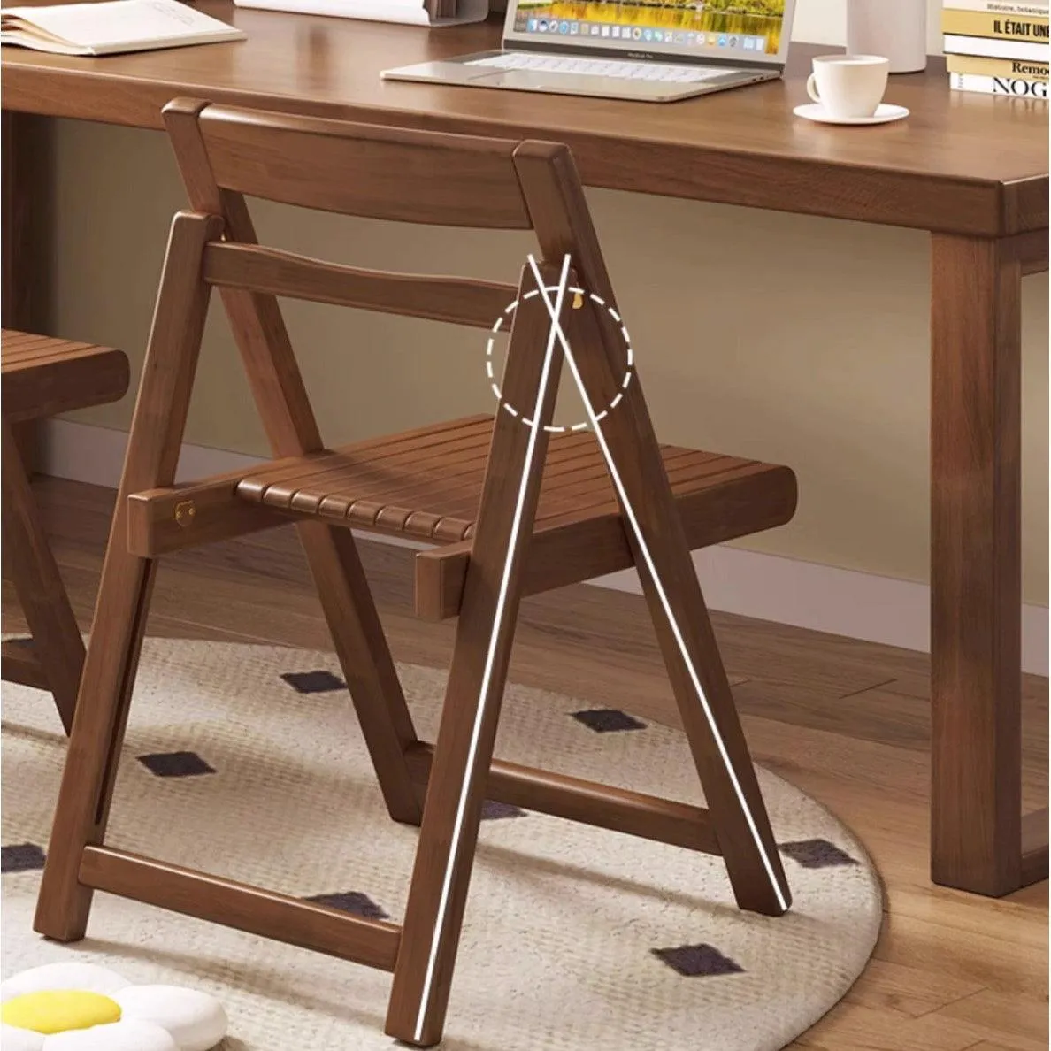 Solid - wood Folding Chair / Foldable Backrest Chair for Home Use / Dining Chair, Office Chair, Mahjong Chair / Simple Leisure Chair for Bedroom