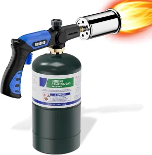Sondiko Powerful Grill & Cooking Propane Torch L8010, Sous Vide, Campfire Starter, Adjustable Wood Torch Burner for Searing Steak, BBQ, Welding(Blue & Black) Propane Tank Not Included