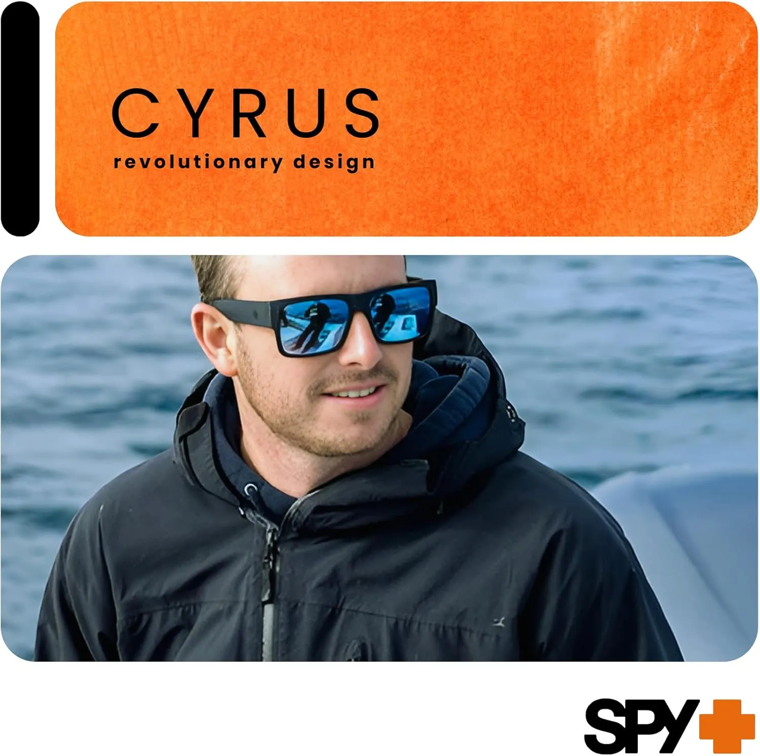 SPY Cyrus Square Sunglasses for Men for Women   BUNDLE with Designer iWear Eyewear Kit
