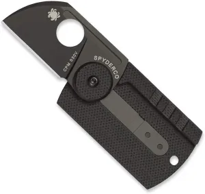 Spyderco Dog Tag Non-Locking Knife with 1.23" CPM S30V Steel Blade and Durable Black Carbon Fiber Handle - PlainEdge - C188CFBBKP