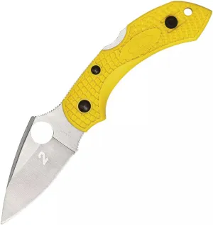 Spyderco Dragonfly 2 Salt FRN Yellow 2.28" Plain Edge Folding Pocket Knife (C28PYL2)