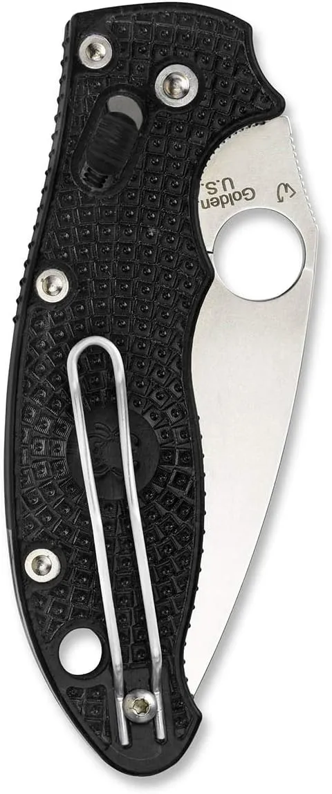 Spyderco Manix 2 Lightweight Black 3.37" Plain Edge Folding Pocket Knife (C101PBK2)