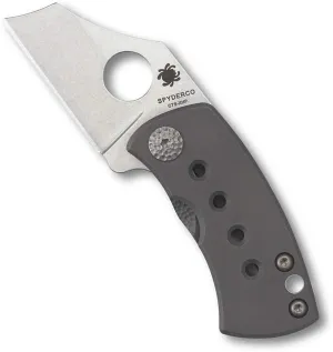 Spyderco McBee Plain Edge Premium Titanium Handle 1.52" Folding Pocket Knife (C236TIP)