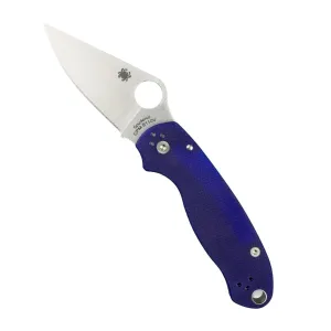 Spyderco Para 3 CPM S110V Signature Folding Utility Pocket Knife with 2.95" Stainless Steel Blade and Midnight Blue G-10 Handle - Everyday Carry - PlainEdge - C223GPDBL