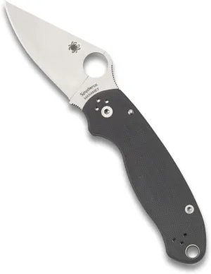 Spyderco Para 3 Maxamet Signature Folding Utility Pocket Knife with 2.95" Steel Blade and Dark Gray G-10 Handle - Everyday Carry - PlainEdge - C223GPDGY