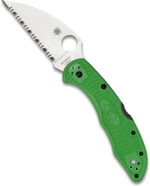 Spyderco Salt 2 Green LC200N Wharncliffe 3" Spyder Edge Folding Pocket Knife (C88FSWCGR2)