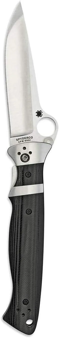 Spyderco Vallotton Sub-Hilt Specialty Knife with 3.70" CPM S30V Premium Stainless Steel Blade and Black Textured G-10 Handle - PlainEdge - C149GP