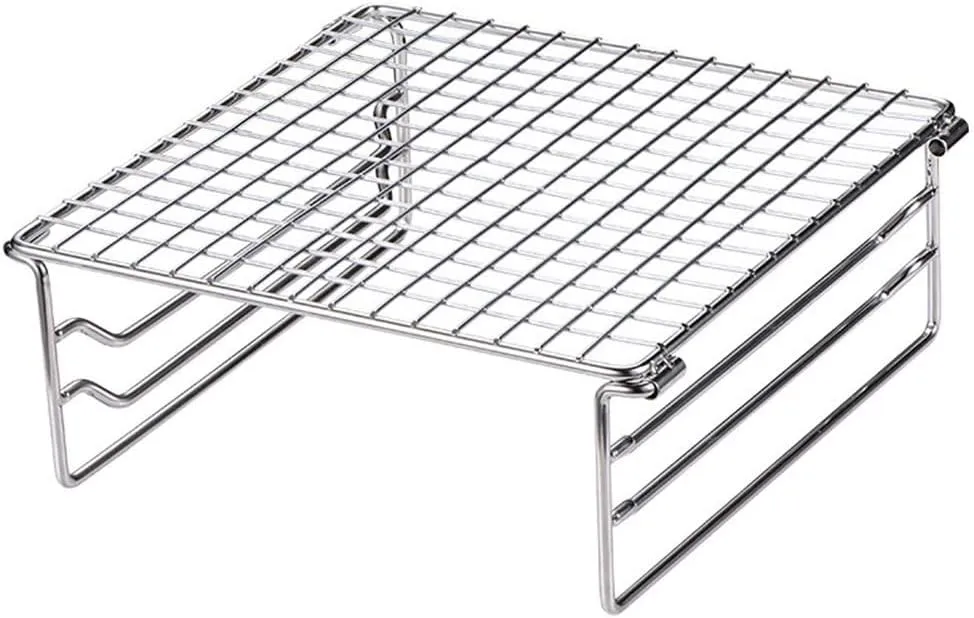 Stainless Steel Mini Barbecue Grill Portable Outdoor Camping Grill Foldable Charcoal Grill with Adjustable Height for Picnic, Travel and Beach