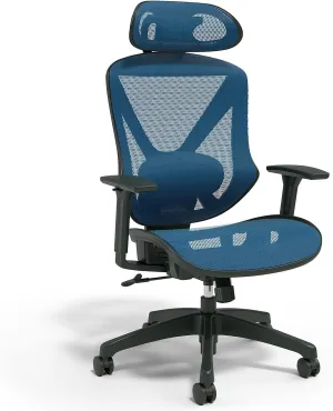 Staples Dexley Ergonomic Mesh Swivel Task Chair, Blue (UN59375)