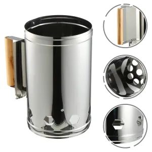 Starter Charcoal Chimney Fire BBQ Grill Tool - Outdoor Smoker Burner Ignition - Steel Stainless Camping Coal Lighter