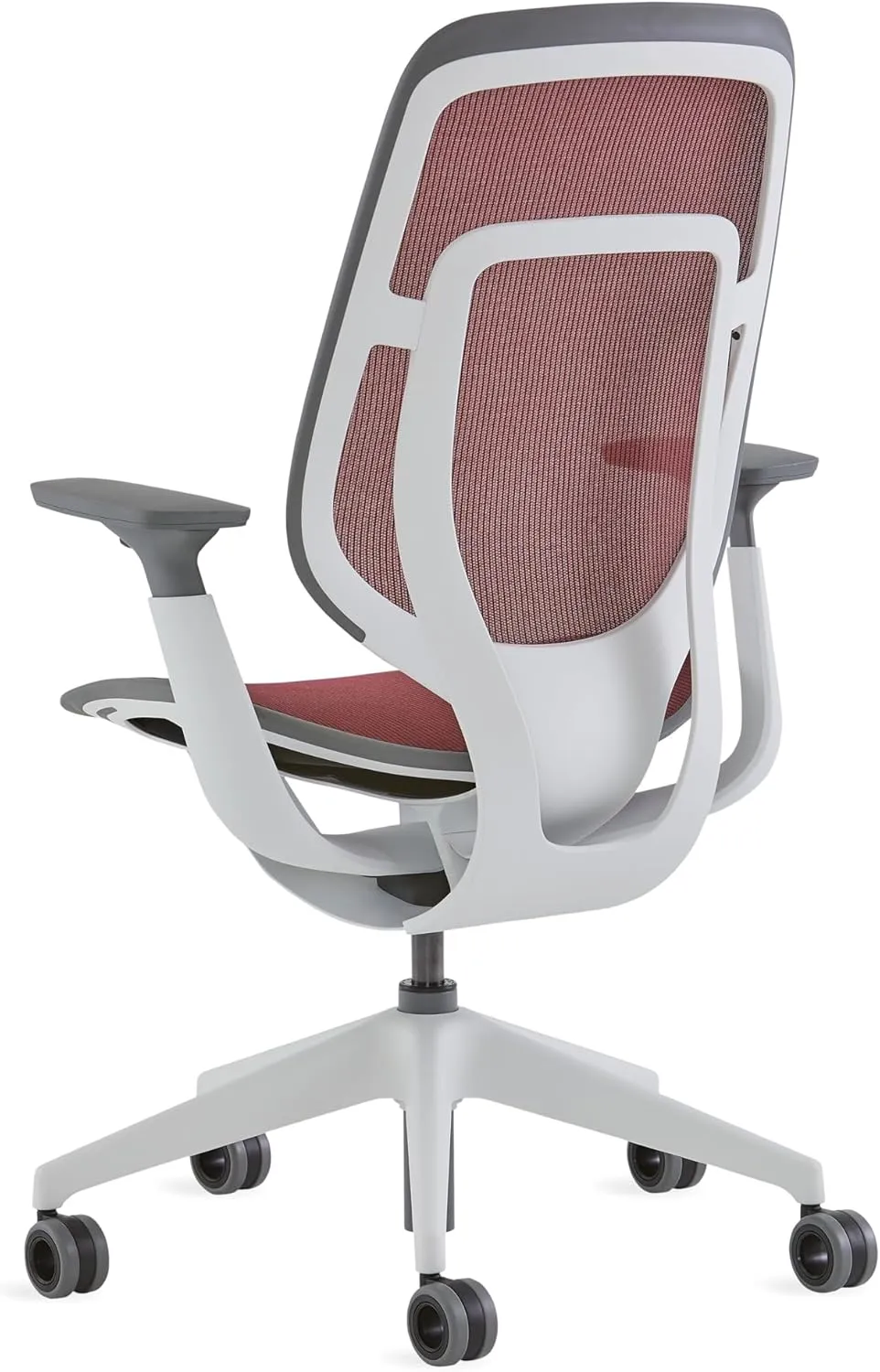 Steelcase Karman Mesh Ergonomic Desk Chair - Adjustable Desk Chair - 4 Points of Adjustability - Lumbar Support - Seagull Frame & Merlot Mesh