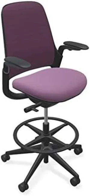 Steelcase Series 1 Stool Chair, Graphite Frame with 3D Microknit Fabric (Concord)