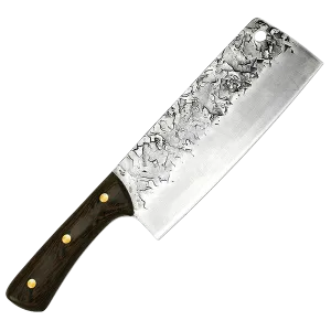 Stockman Briscoe Slicer (Heavy Duty) Custom Patterned 5cr15mov Stainless Steel with Wenge Handle and Leather Sheath - 7"