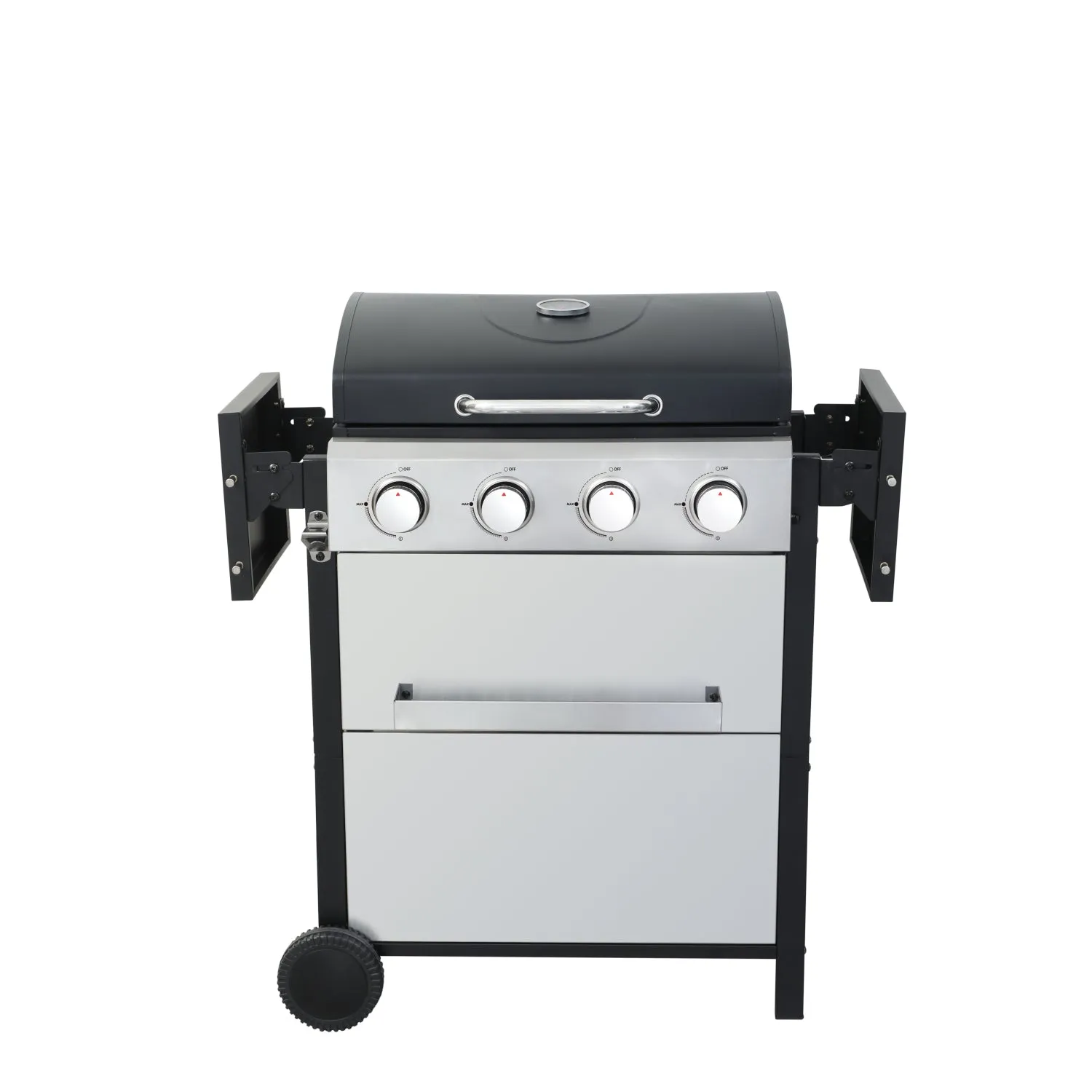 Streamdale 4-Burner Propane BBQ Grill, Foldable Table, Basket, Stainless Steel