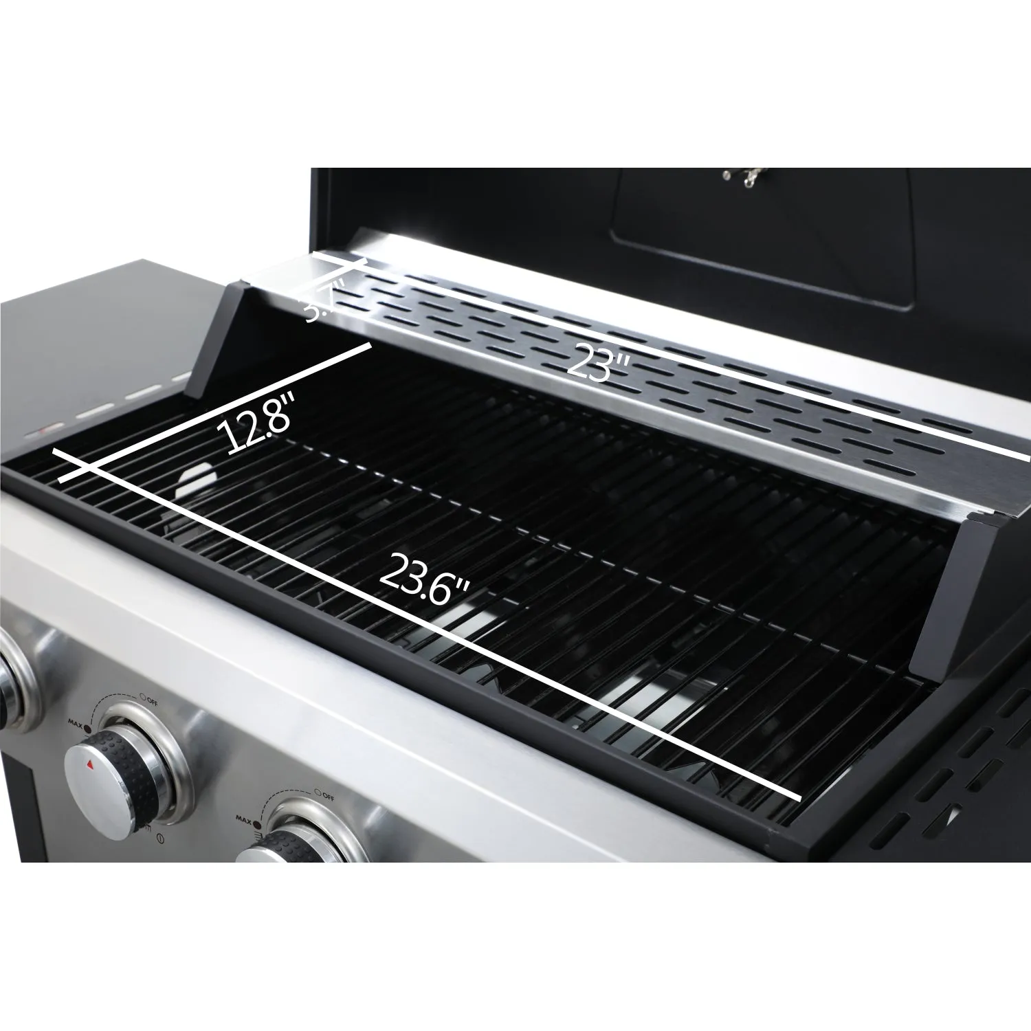 Streamdale 4-Burner Propane BBQ Grill, Foldable Table, Basket, Stainless Steel
