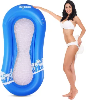 SUNSHINEMALL Inflatable Tanning Pool Floats for Adult Summer Swimming Pool Lounger Rafts Baby Pool Toys for Kids Lake Water Beach Lounge Chair Floaties for Toddler