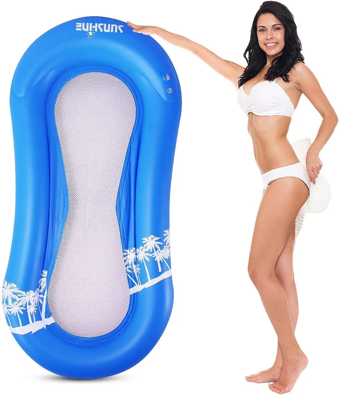 SUNSHINEMALL Inflatable Tanning Pool Floats for Adult Summer Swimming Pool Lounger Rafts Baby Pool Toys for Kids Lake Water Beach Lounge Chair Floaties for Toddler