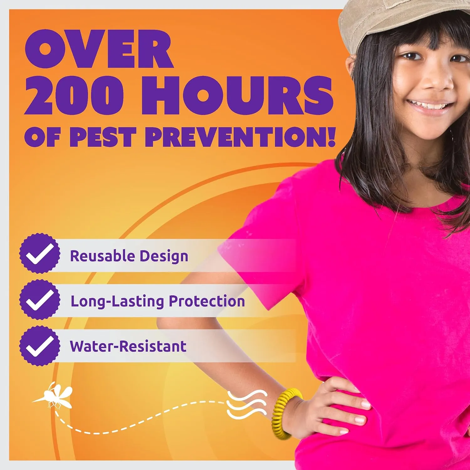 Superband Mosquito Repellent Bracelets for Adults & Kids - Pack of 50 - Long Lasting, Natural Bug and Insect Repellent Bracelet - Waterproof, Individually Wrapped, Deet-Free Bands - Neon