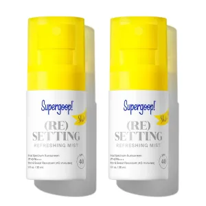 Supergoop! (Re setting Refreshing Mist - 1 fl oz, Pack of 2 - SPF 40 PA    Facial Mist - Sets Makeup, Refreshes UV Protection & Helps Filter Pollution - Light, Natural Scent
