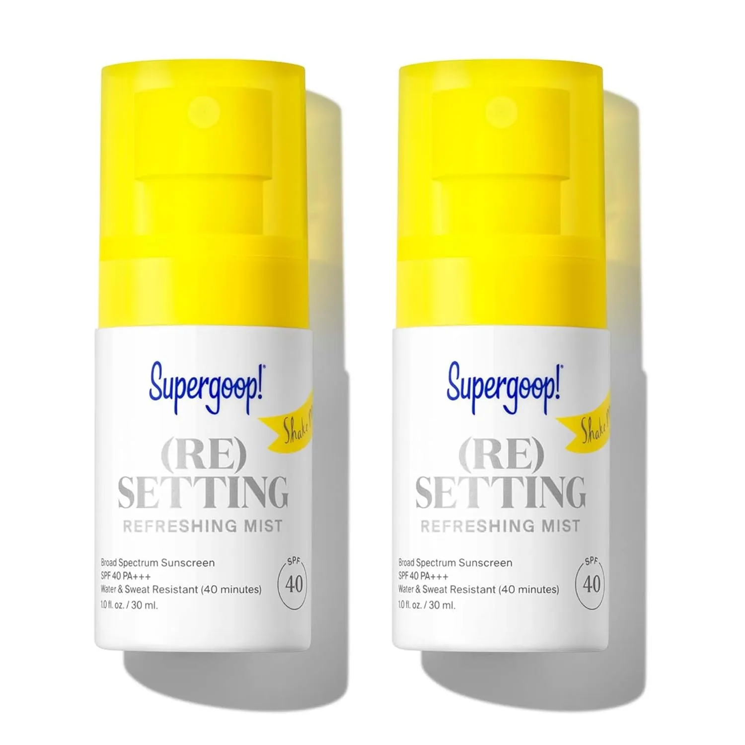 Supergoop! (Re setting Refreshing Mist - 1 fl oz, Pack of 2 - SPF 40 PA    Facial Mist - Sets Makeup, Refreshes UV Protection & Helps Filter Pollution - Light, Natural Scent
