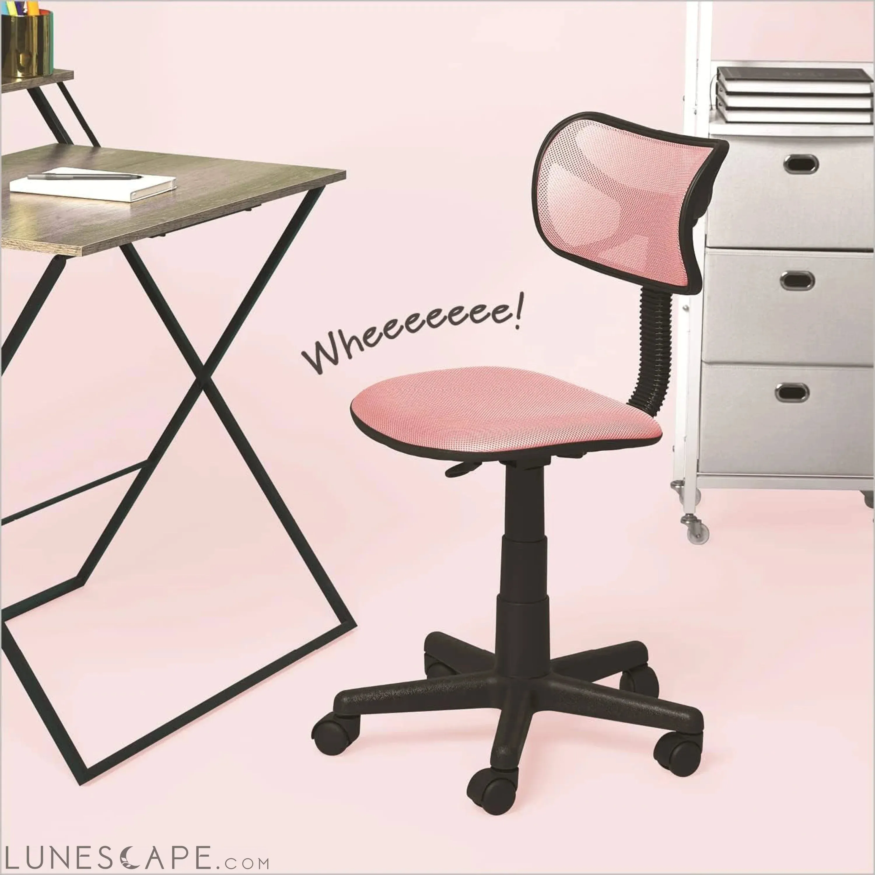 Swivel Mesh Desk Chair, Blush 21D X 21W X 34H In