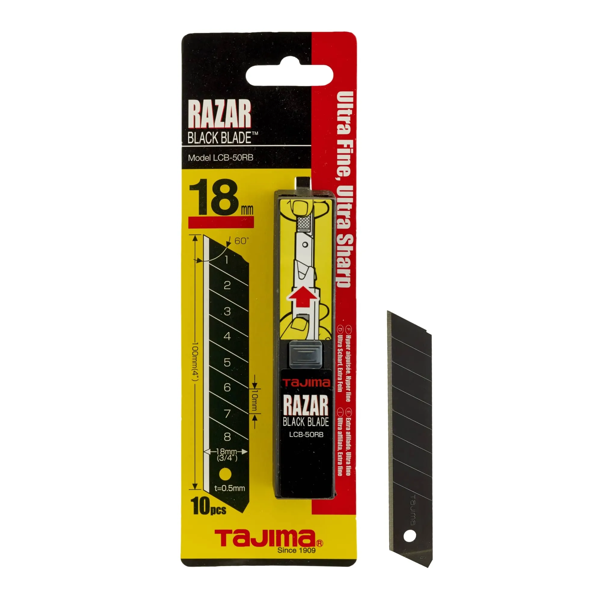 Tajima LCB50 Knife / Cutter Blades x 10 Hangsell Pack