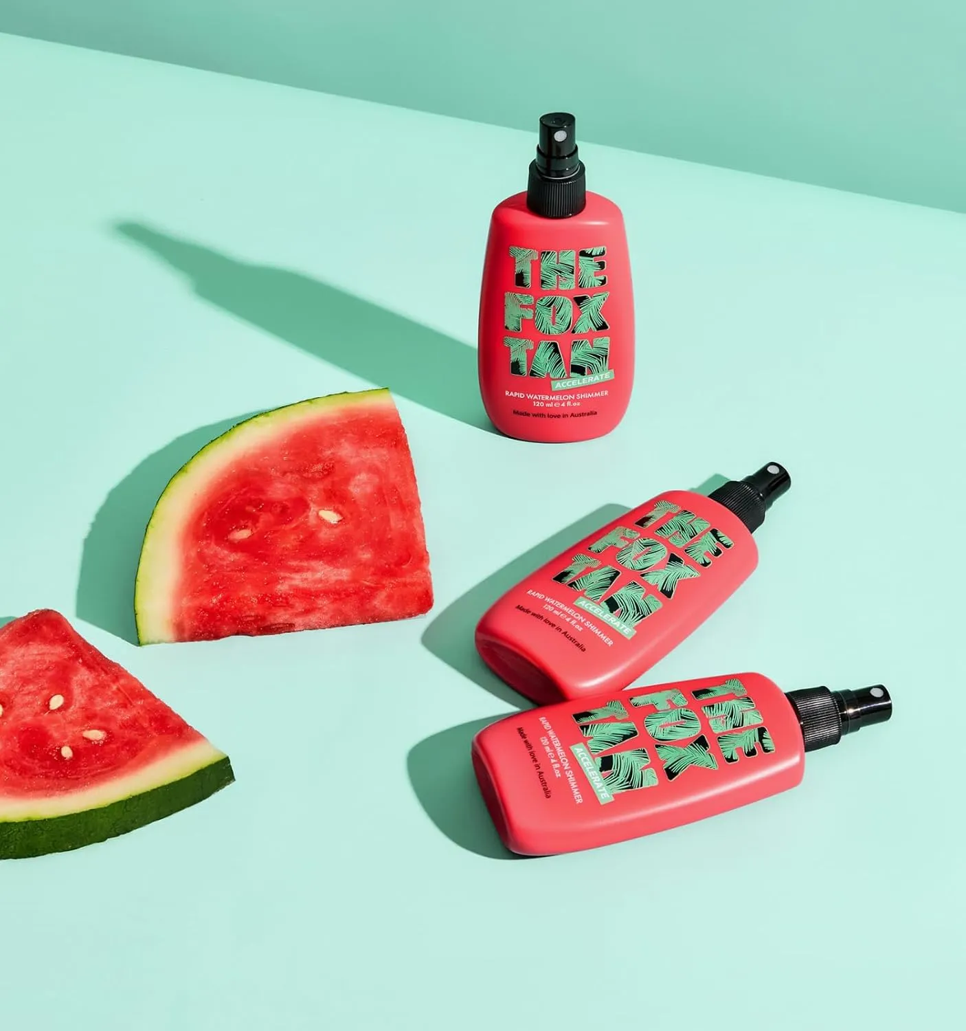 The Fox Tan Rapid Watermelon Shimmer, Natural Tanning Accelerator For Darker & Long-Lasting Tans, Blurs Imperfections, Vegan & Cruelty Free, 120 mL