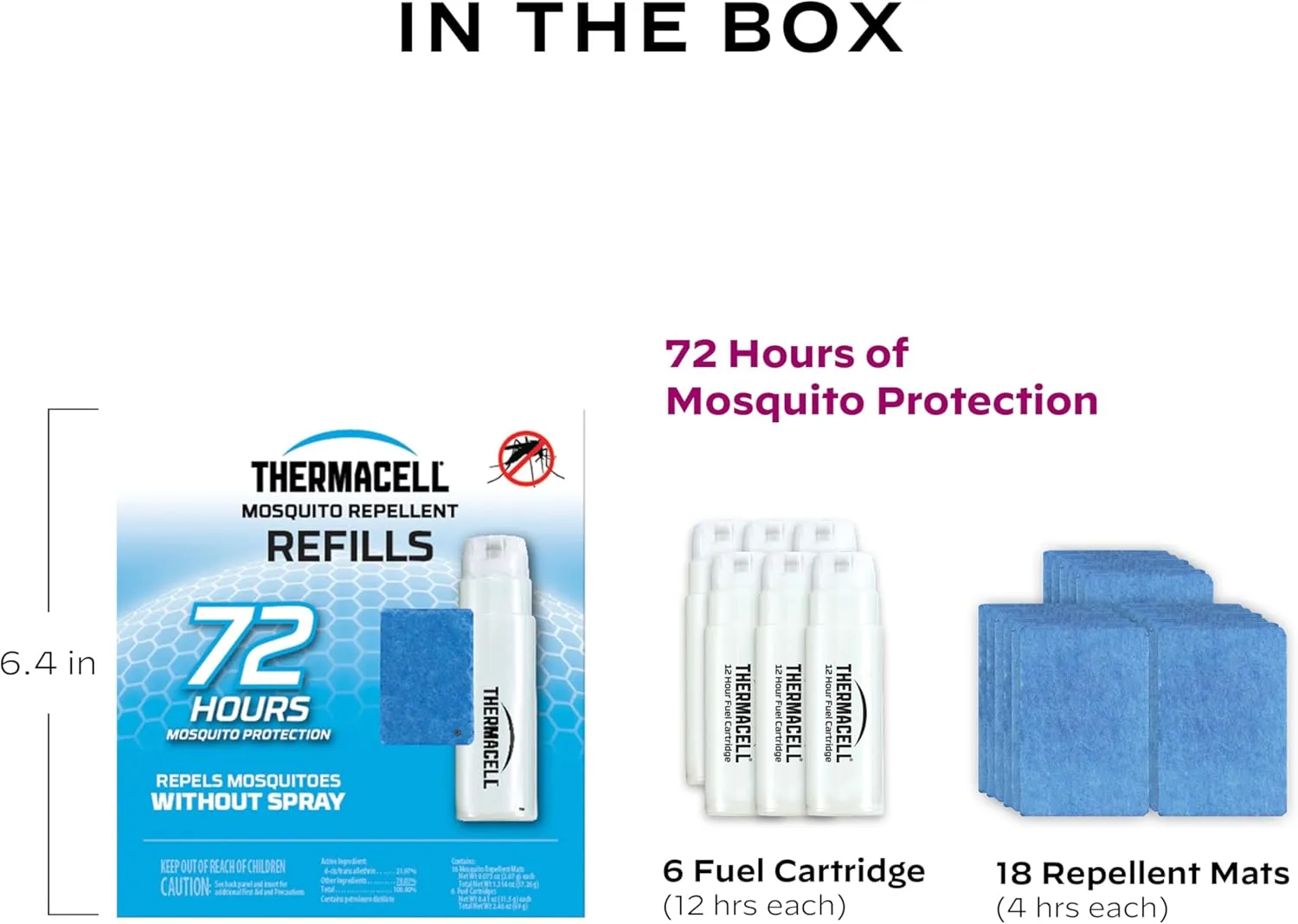 Thermacell Mosquito Repellent Refills; Compatible with Any Fuel-Powered Thermacell Repeller; Highly Effective, Long Lasting, No Spray or Mess; 15 Foot Zone of Mosquito Protection