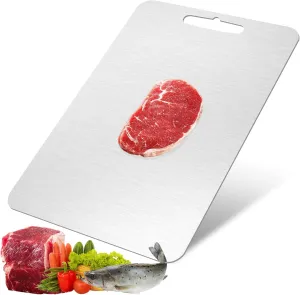 Titanium Cutting Board for Kitchen Stainless Steel Food Grade Cutting Board Easy to Clean, Durable & Food-Grade, 1-Pack Chopping Board（13.5 * 9 * 0.59in)