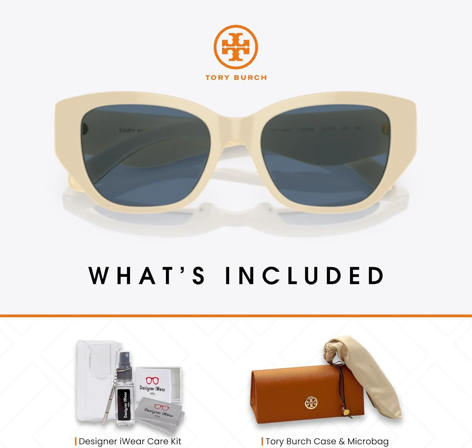 Tory Burch TY7196U Rectangular Sunglasses for Women   BUNDLE With Designer iWear Complimentary Eyewear Kit