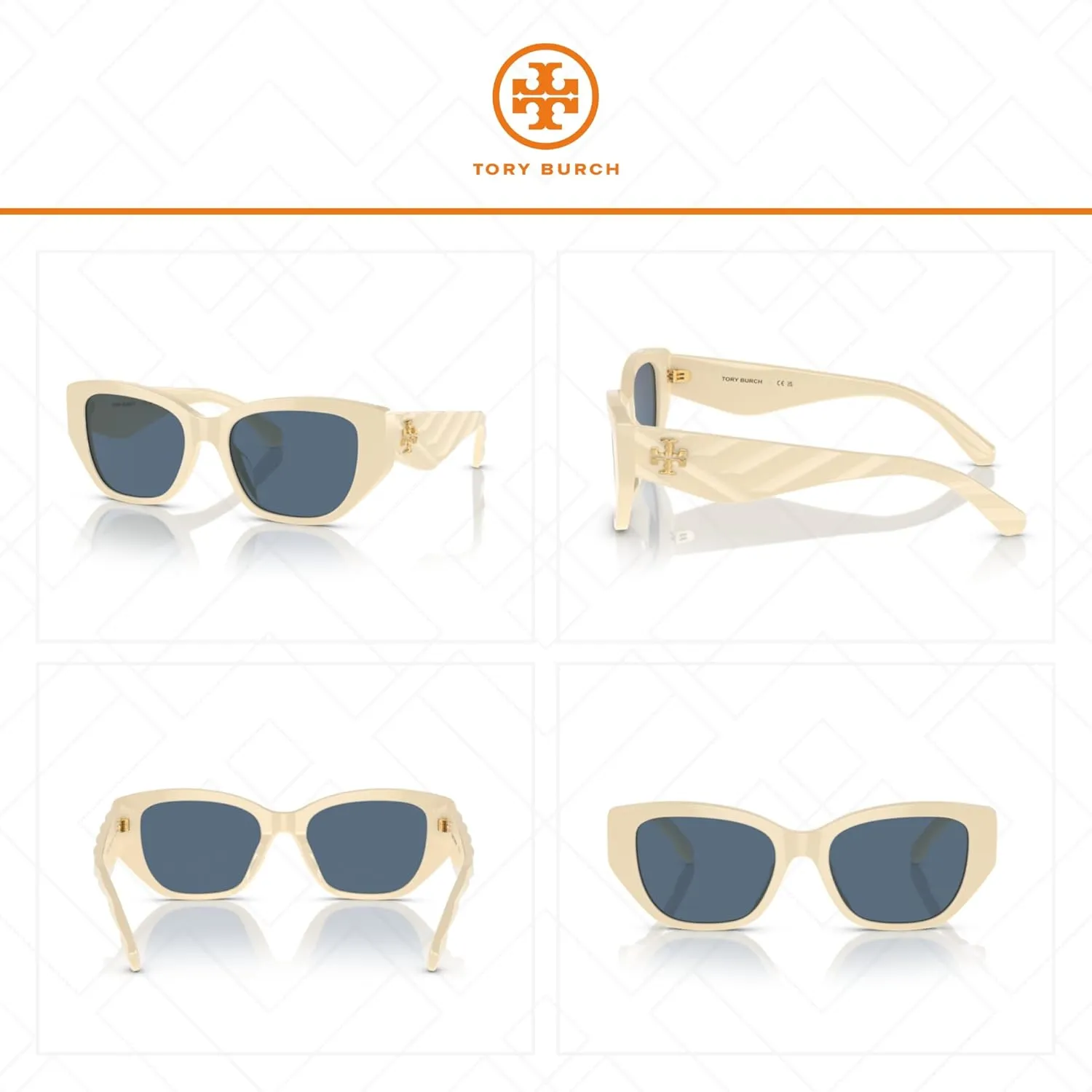 Tory Burch TY7196U Rectangular Sunglasses for Women   BUNDLE With Designer iWear Complimentary Eyewear Kit