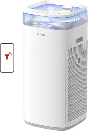 TOSHIBA Air Purifiers for Home|Large Room up to 483 Sq Ft | Smart WiFi Alexa Voice Control |3-Stage Filtration|H13 True HEPA Filter for Allergies, Pets, Smoke, Odors, Dust, Pollen | CADR 312