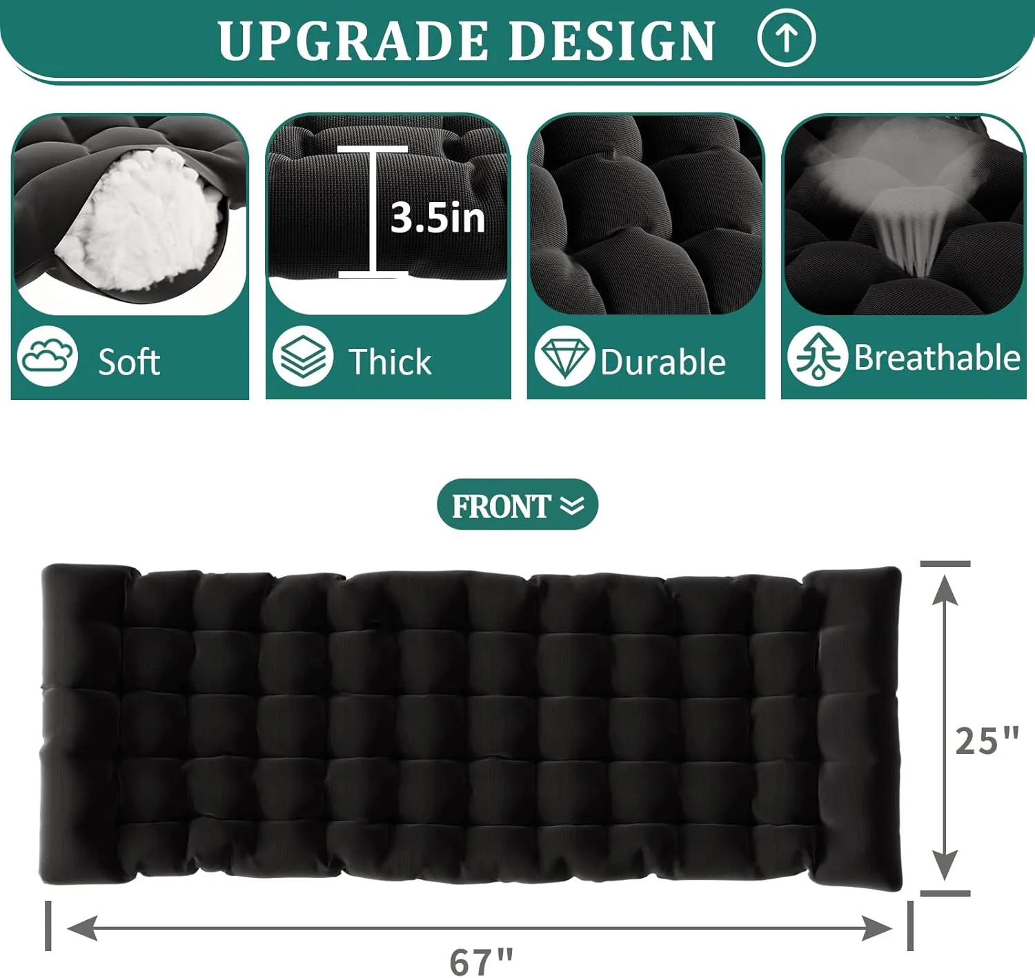 UDPATIO Oversized Zero Gravity Chair 33In XXL Patio Reclining Chair with Cushion, Outdoor Folding Recliner with Pillows|Cup Holder|Foot Rest|Padded Headrest, Black, Support 500LB