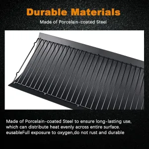 Uniflasy 20 Inches Ash Pan Replacement for Chargriller 5050, 5072, 5650, 2123, 2223, 2823 Charcoal Grills,Char-Griller Grill Grate Model 200157,Chargriller Replacement Part with 2pcs Fire Grate Hanger