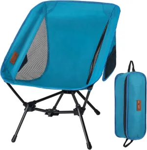 Upgraded Outdoor Camping Chair Portable Lightweight Folding Camp Chairs with Study Triangular Structure & 2-Sided Pocket for Outdoor Backpacking Hiking Travel Picnic Fishing DC