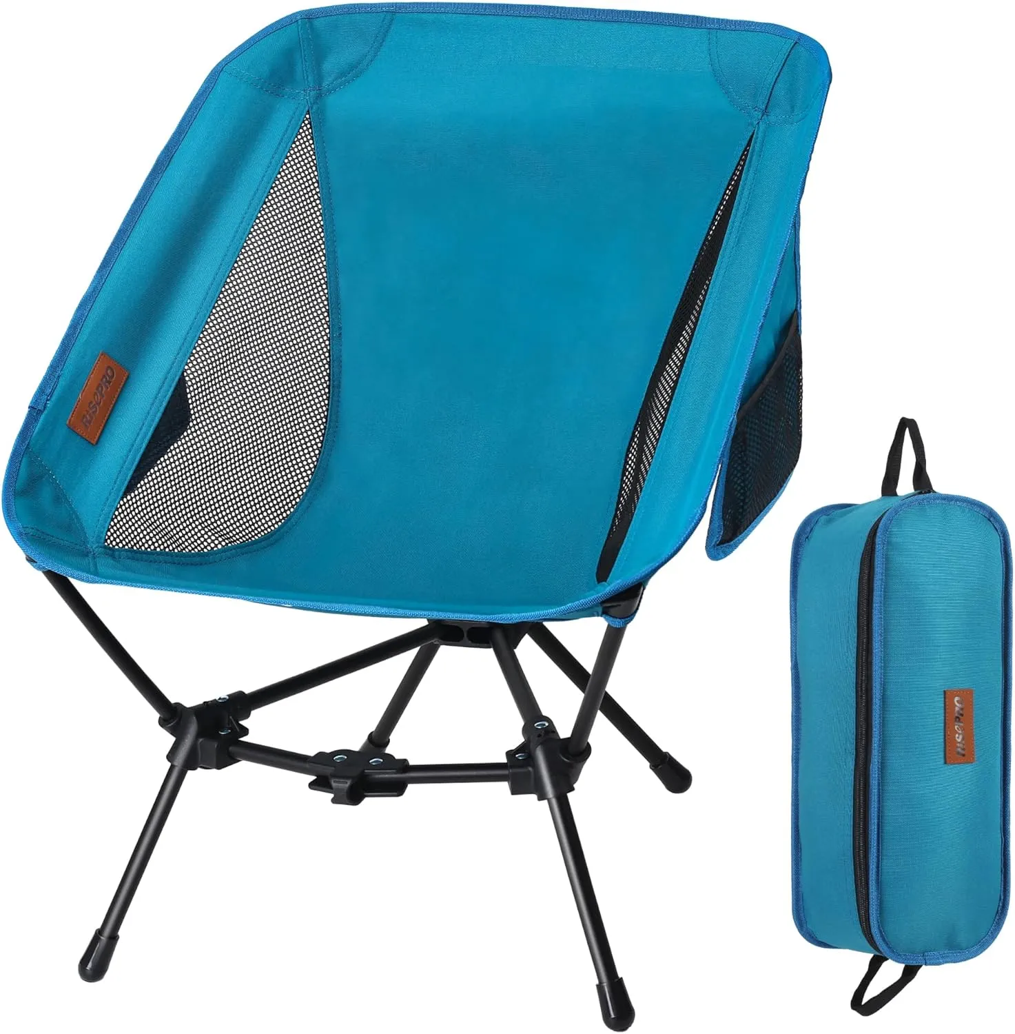Upgraded Outdoor Camping Chair Portable Lightweight Folding Camp Chairs with Study Triangular Structure & 2-Sided Pocket for Outdoor Backpacking Hiking Travel Picnic Fishing DC