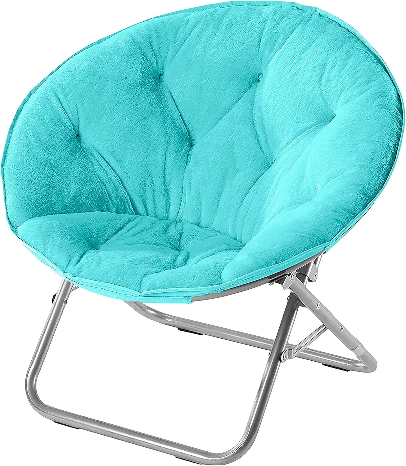 Urban Lifestyle Faux Fur Saucer Chair, Aqua Blue