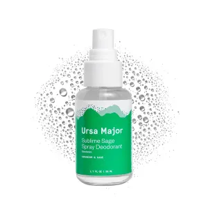 Ursa Major Sublime Sage Natural Spray Deodorant | Aluminum-free, Vegan, Cruelty-free, Non-Staining | 1.79 ounces