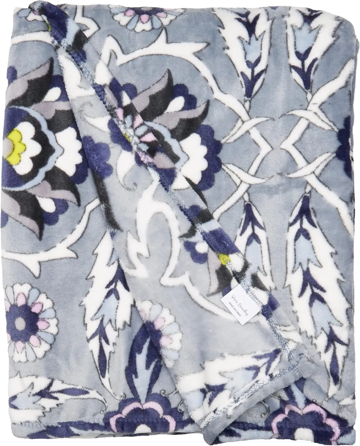 Vera Bradley Women's Fleece Plush Throw Blanket, Plaza Tile, 80 X 50