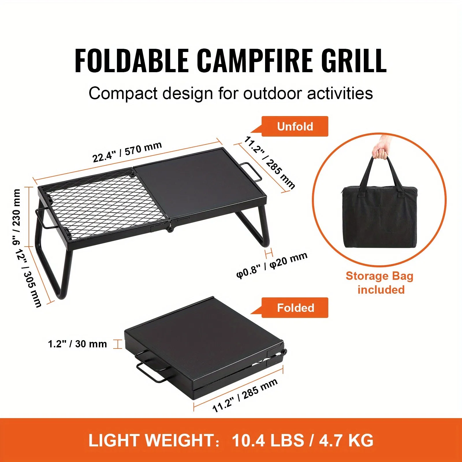 VEVOR Folding Campfire Grill,