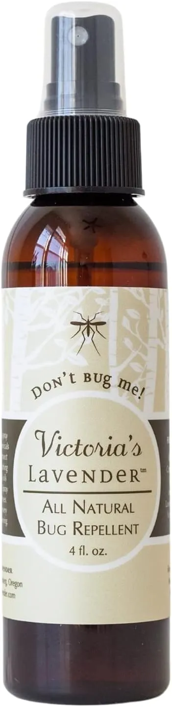 Victoria's Lavender Organic Don’t Bug Me Insect Spray, Made with Plant Based Essential Oils & Aloe Vera - Made in The USA - (1 Pack 4 Fl Oz)