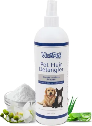 VluePet Hair Detangler for Dogs & Cats, conditioners, dematting Spray, Natural Ingredients, paraben Free, sulfate Free, Tangled Remover, Aloe & Oatmeal Scent, Sensitive Skin, no Dyes.