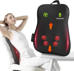 Walking Back Massager with Heat,Cordless Back Massager for Pain Relief Deep Tissue,3D Kneading Portable Massage for Full Back,Shoulders,Lower Back Massager for Home Office Use,Gifts for Lover