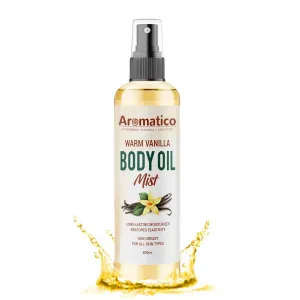 Warm Vanilla Body Oil Mist, After Bath oil for Daily Use. Glowing Skin & Deep Hydration for Dry Skin. Winter Moisturizer with Natural Oils. Non-Greasy, Nourishing Formula 200ml