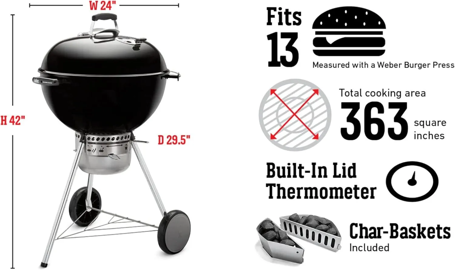 Weber Master-Touch 22" Charcoal Grill, Spring Green