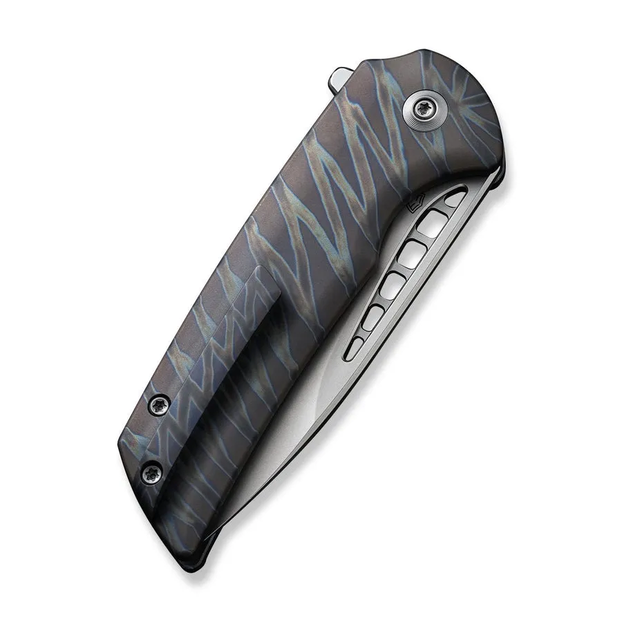 WEKNIFE Mini Malice Flipper & Button Lock Knife Titanium Handle