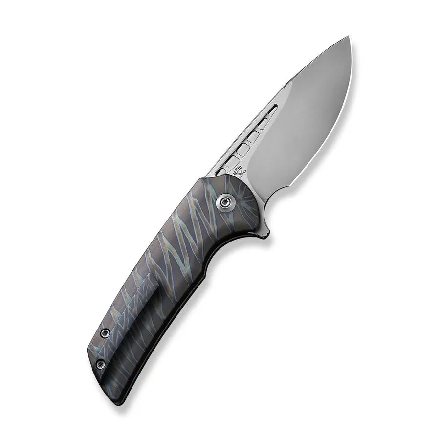 WEKNIFE Mini Malice Flipper & Button Lock Knife Titanium Handle